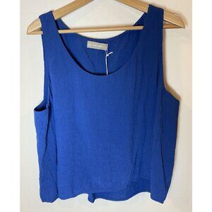 NWT Everlane Naia Ripple Tank Top Shirt Deep Blue Large L New